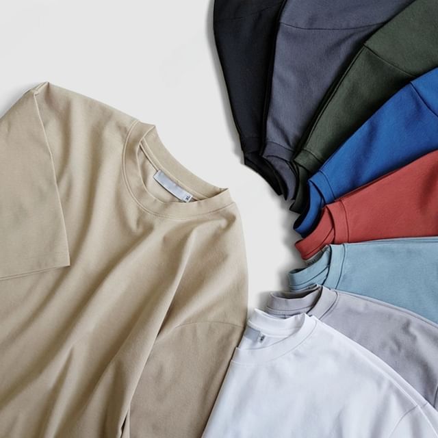 SeoulPop-Short-Sleeve Plain Tee