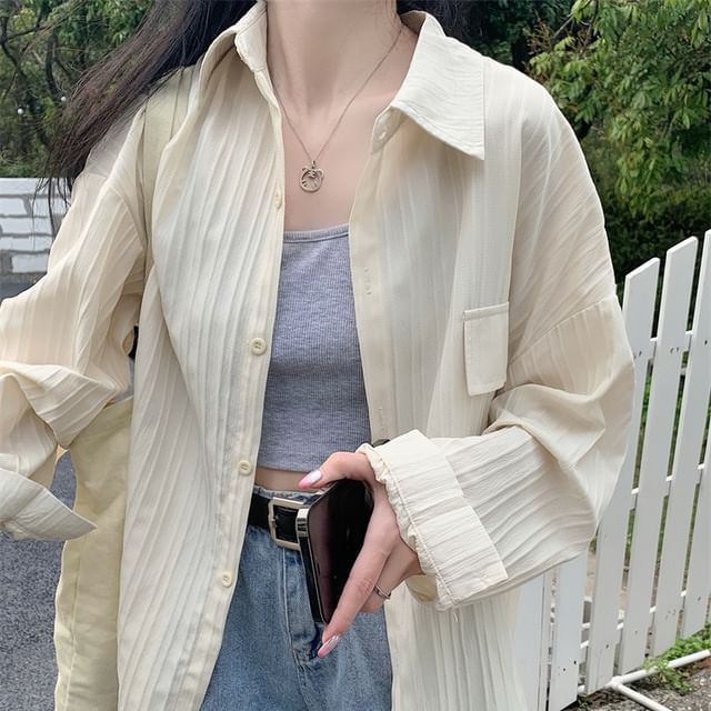 OGAWA-Long-Sleeve Striped Shirt