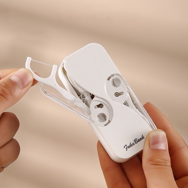 Porcini-Disposable Plastic Stemmed Dental Floss with Case