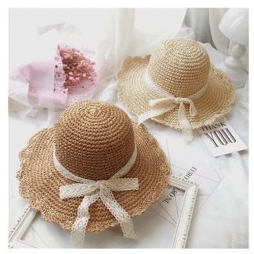 straw lace bow hat