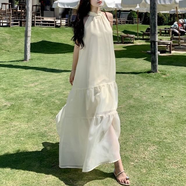 Faiar - Halter Plain Bow Maxi Smock Dress | YesStyle Faiar - Halter Plain Bow Maxi Smock Dress | YesStyle
