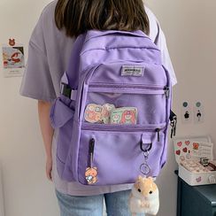 BANGGIRL - Plain Buckled Backpack BANGGIRL - Plain Buckled Backpack