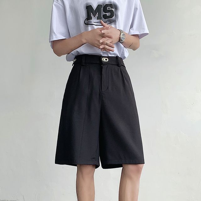 ravewider-Mid Rise Plain Bermuda Shorts
