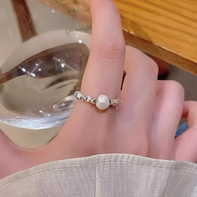 Fireflicka-Faux Pearl Alloy Ring