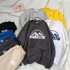Mudian - Mountain Print Sweatshirt / Jogger Sweatpants / Set