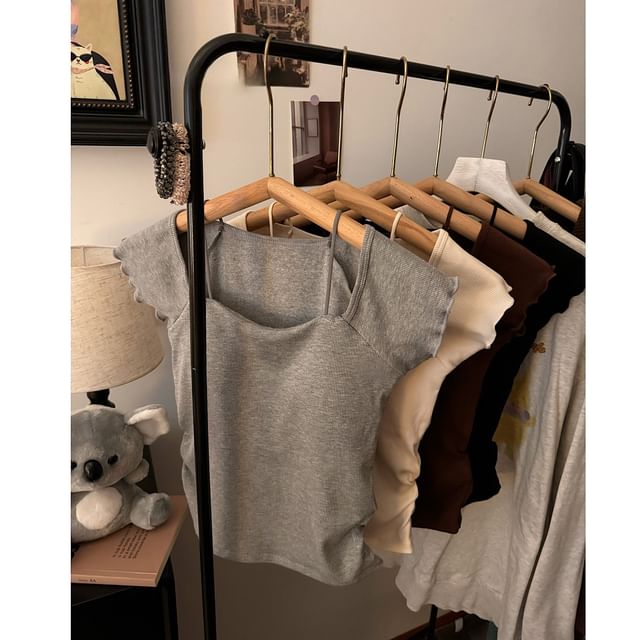 Alfie-Short-Sleeve Mock Two Piece Plain Top