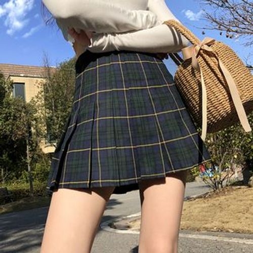 All Around Pleat Plaid Skirt