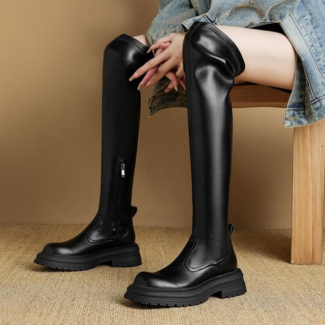 Cinnabelle-Platform Over The Knee Boots