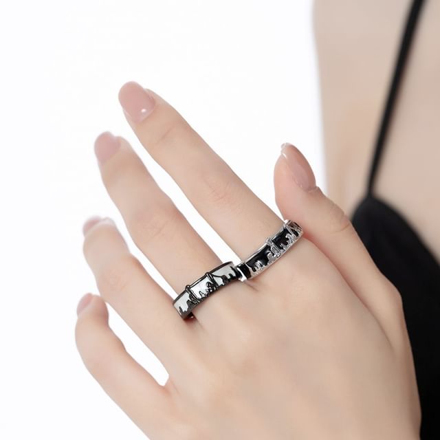Bolgivy-Melting Enamel Alloy Open Ring