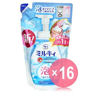 Cow Brand Soap - Milky Soft Soapy Bubble Body Wash Refill (x16) (Bulk Box)