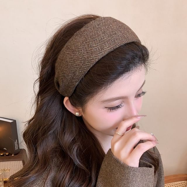 enthice-Herringbone Wool Headband