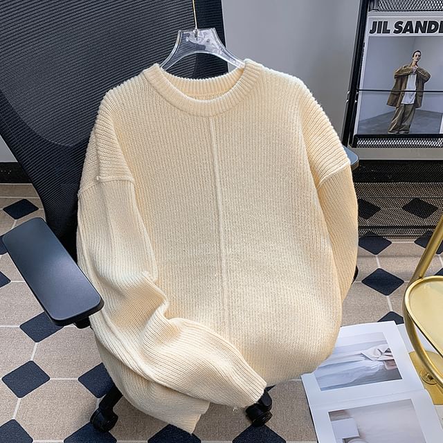 Plummie-Crewneck Plain Sweater