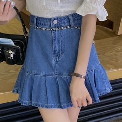 With You - Mini A-Line Denim Skirt With You - Mini A-Line Denim Skirt