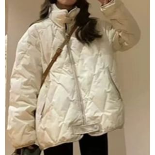 Dreamkura-Plain Quilted Zip Jacket