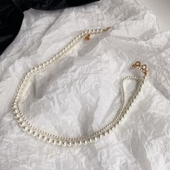 umi aoi - Faux Pearl Layered Necklace
