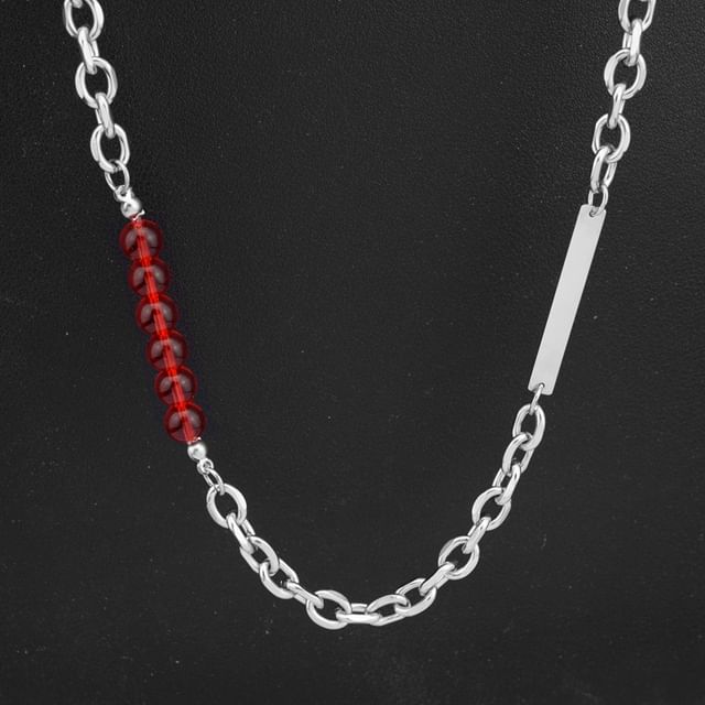 Juanitro-Bar Bead Alloy Necklace