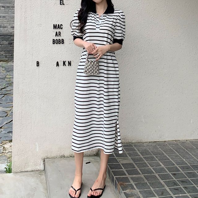 midi polo shirt dress