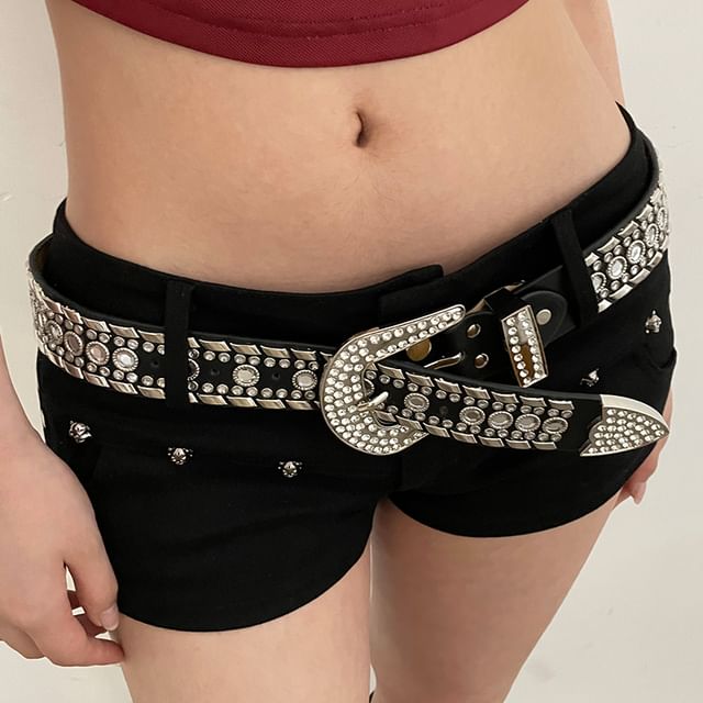 CIMAO - Embellished Faux Leather Belt (Various Designs  display picture 1