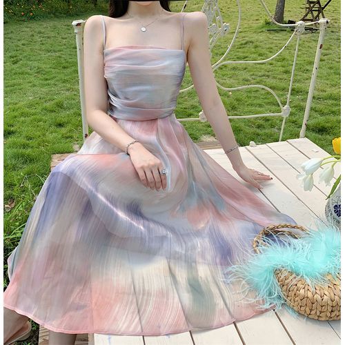 Tie Dye Chiffon Dress