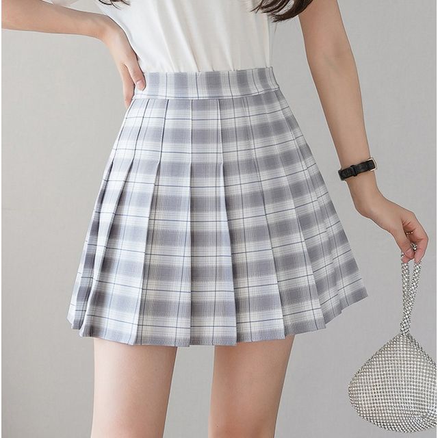 Everose - Checked Mini Pleated Skirt | YesStyle