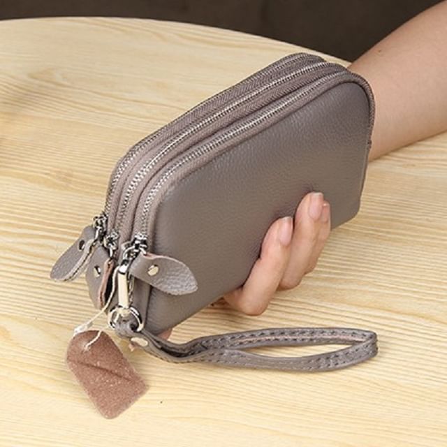 tablarosa-Zip Faux Leather Wristlet