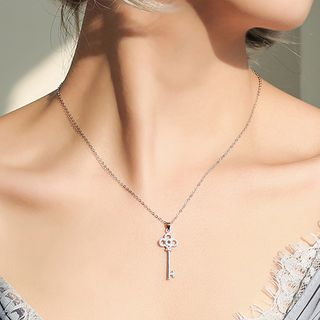 Silver Key Necklace for Women 925 Sterling Silver Key Pendant 