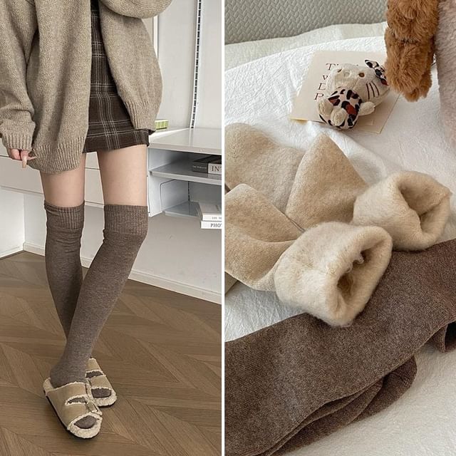 Whychunga-Plain Over The Knee Socks