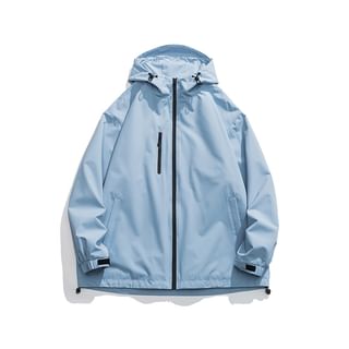 Kimeya Hooded Plain Waterproof Zip Jacket Sale