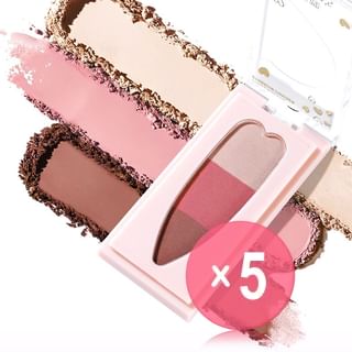 GELLA'S - 3 Color Eyebrow Powder Palette - Purple 5pcs Bundle Set