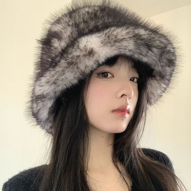 4-4 STUDIO-Faux Fur Hat