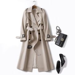 Plain Loose-Fit Trench Coat