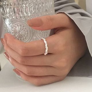 Hansha-Textured Sterling Silver Open Ring