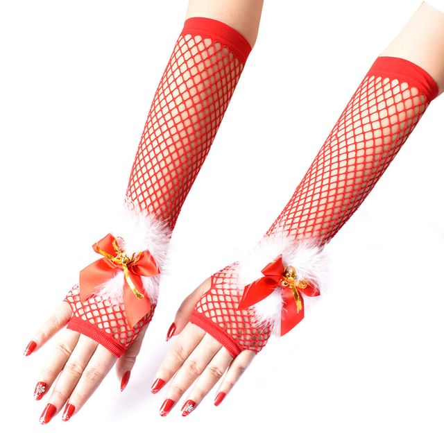 Bolgivy-Bowknot Mesh Arm Sleeves