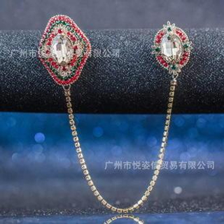 Trend Cool Floral Rhinestone Chain Brooch Yesstyle