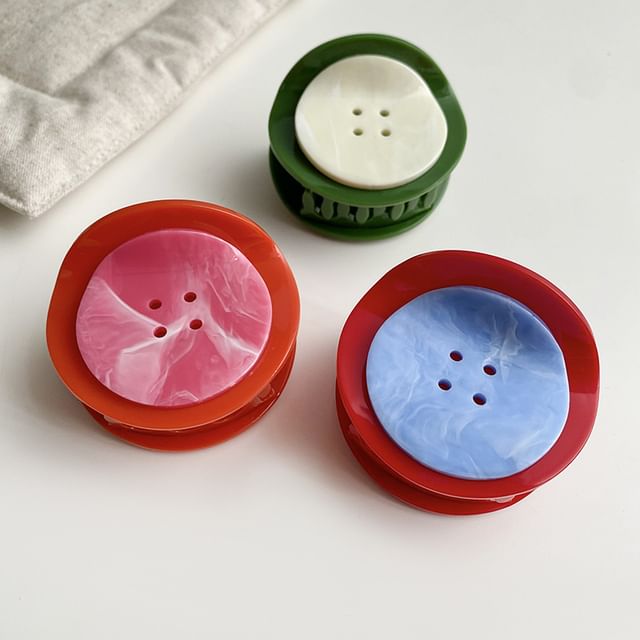 Koi Kawaii-Two Tone Round Button Hair Claw