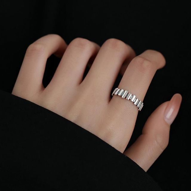 Toinianimos-Textured Sterling Silver Open Ring