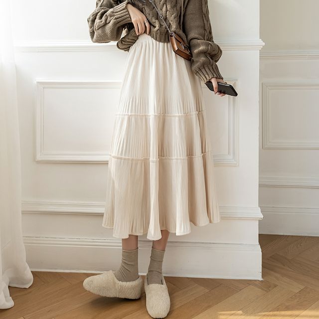 Everose-Midi A-Line Skirt