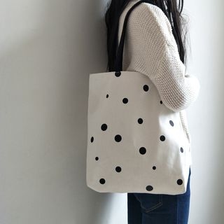 Basaran-Dotted Canvas Tote Bag