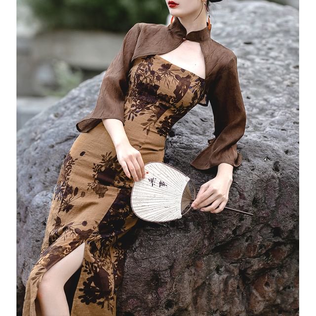 最終値下げ　Monotone Floral Slit Sleeve Dress 813r80hYaML._UF894,1000_QL80_.jpg