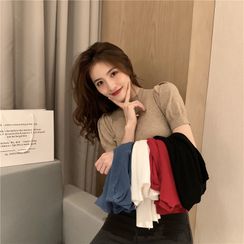 Karnel - 半高领针织泡泡袖上衣 Karnel - 半高领针织泡泡袖上衣