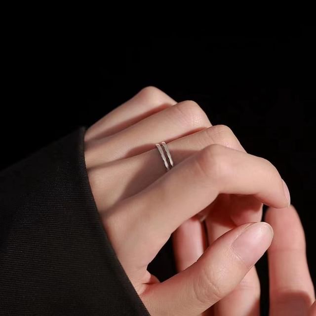 Toinianimos-Layered Sterling Silver Open Ring
