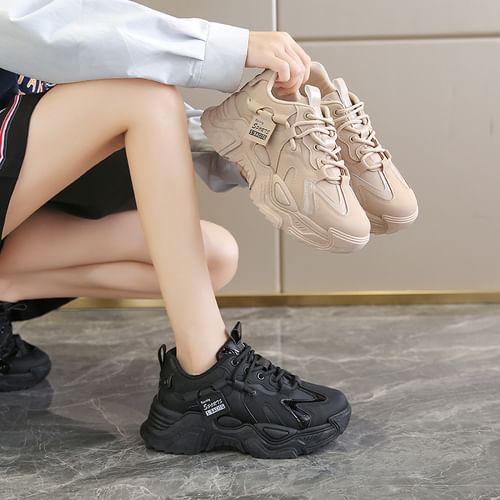 2020 Women Chunky Sneakers Vulcanize Shoes Korean Fashion New Female Black  White Platform Thick Sole Running Casual Shoe Woman | Wish