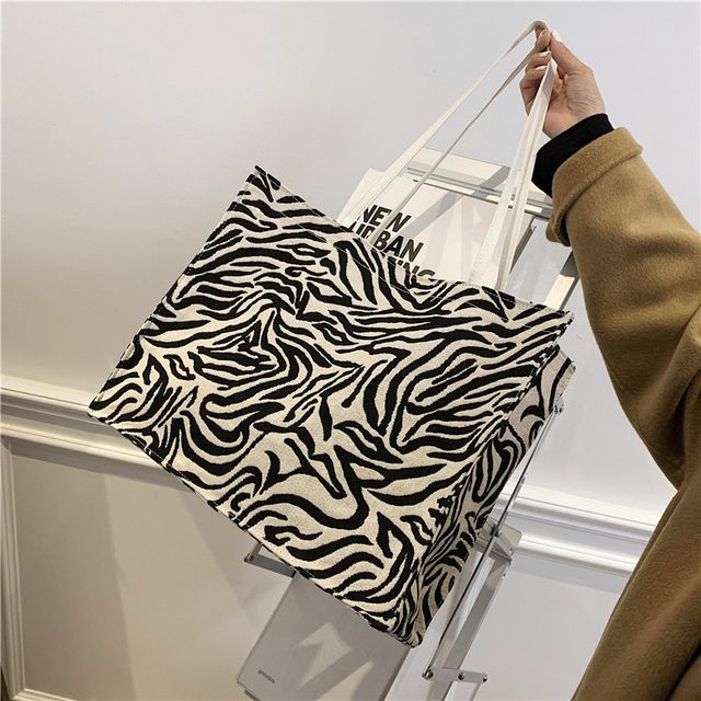 Tiff-Patterned Canvas Tote Bag