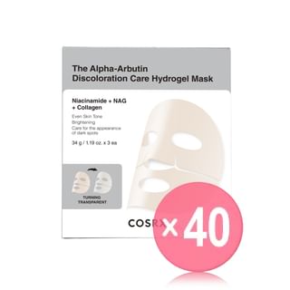 COSRX - The Alpha-Arbutin Discoloration Care Hydrogel Mask Set (x40) (Bulk Box)