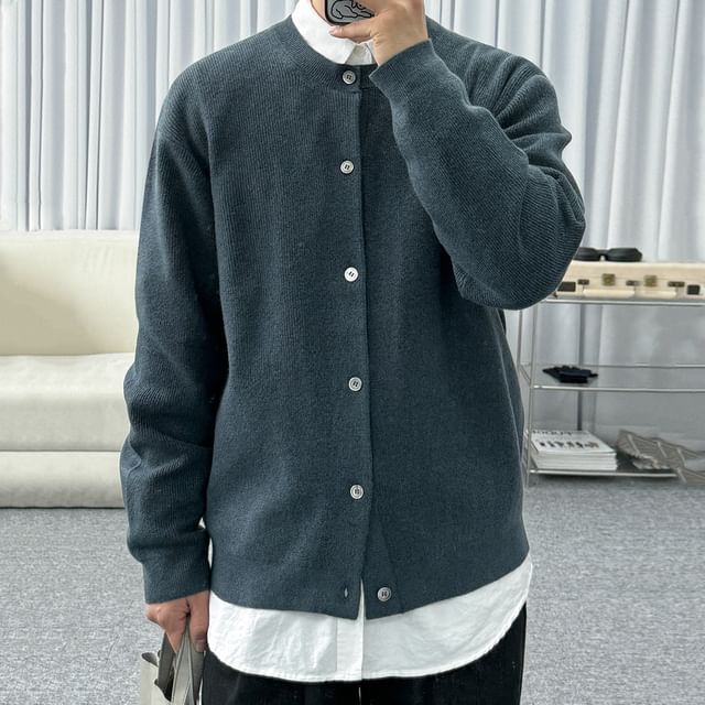 MRCYC-Round Neck Plain Cardigan
