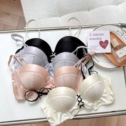 Apearin - Bow Satin Bra / Panty / Set