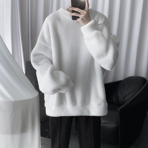 White shop fluffy sweatshirt