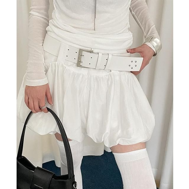 CIMAO-Square Buckle Studded Belt