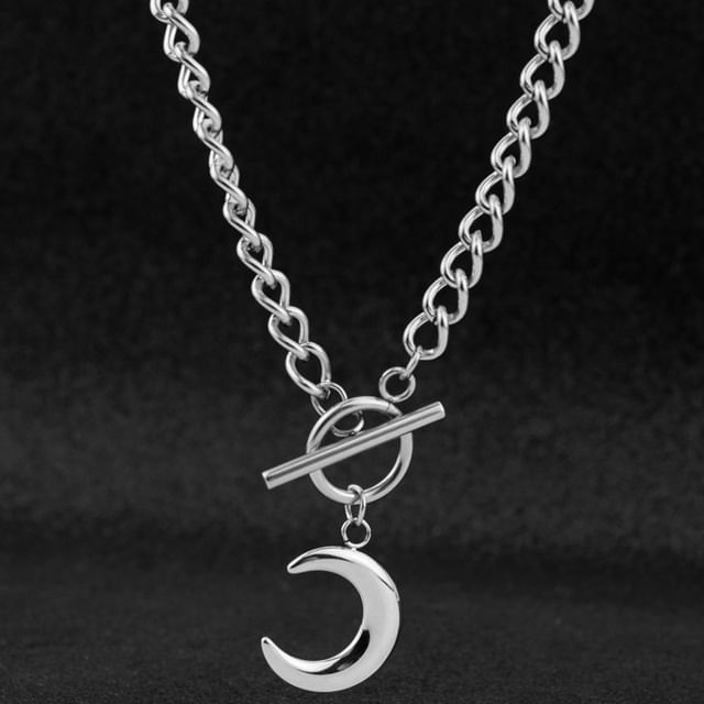 Juanitro-Moon Pendant Chain Necklace