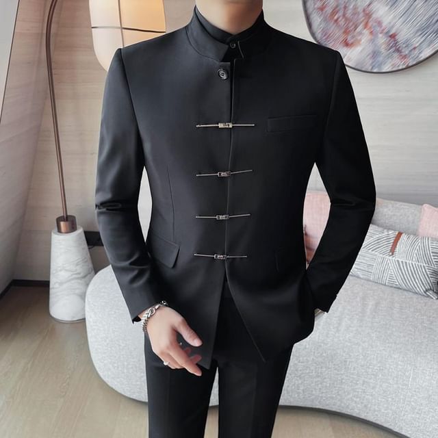 Blueforce-Plain Single-Breasted Blazer